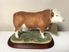 A Border Fine Arts figure, Cattle County Show, Simmental Bull, No. A0741, with original box.