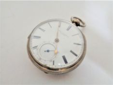 A silver pocket watch, Birmingham 1876, John Forrest of London.