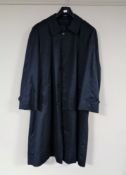 A Gents Burberry three quarter length coat with Burberry check and woolen lining (blue),