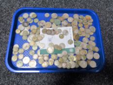 A good collection of pre-1947 silver coins, approximately 157 Shillings, 31 Half Crowns,