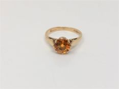 A 9ct gold citrine ring, size G CONDITION REPORT: 1.