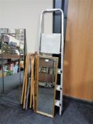 A set of folding Beldray aluminium steps, gilt framed hall mirror,