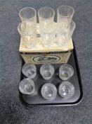 A tray of set of six boxed Edinburgh crystal tumblers together with a further set of six Edinburgh