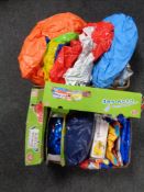 Two boxes of assorted inflatable toys