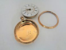 An 18ct gold cased pocket watch (for restoration), (case 37.7g).