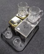Four Edinburgh crystal tankards (boxed).