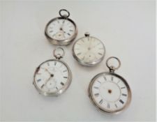 Four nineteenth century silver pocket watches - Fattorini, John Forrest and two others.