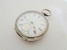 A Continental silver pocket watch, the case stamped .935.