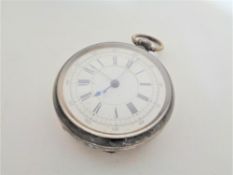 A silver pocket watch, Birmingham 1885.