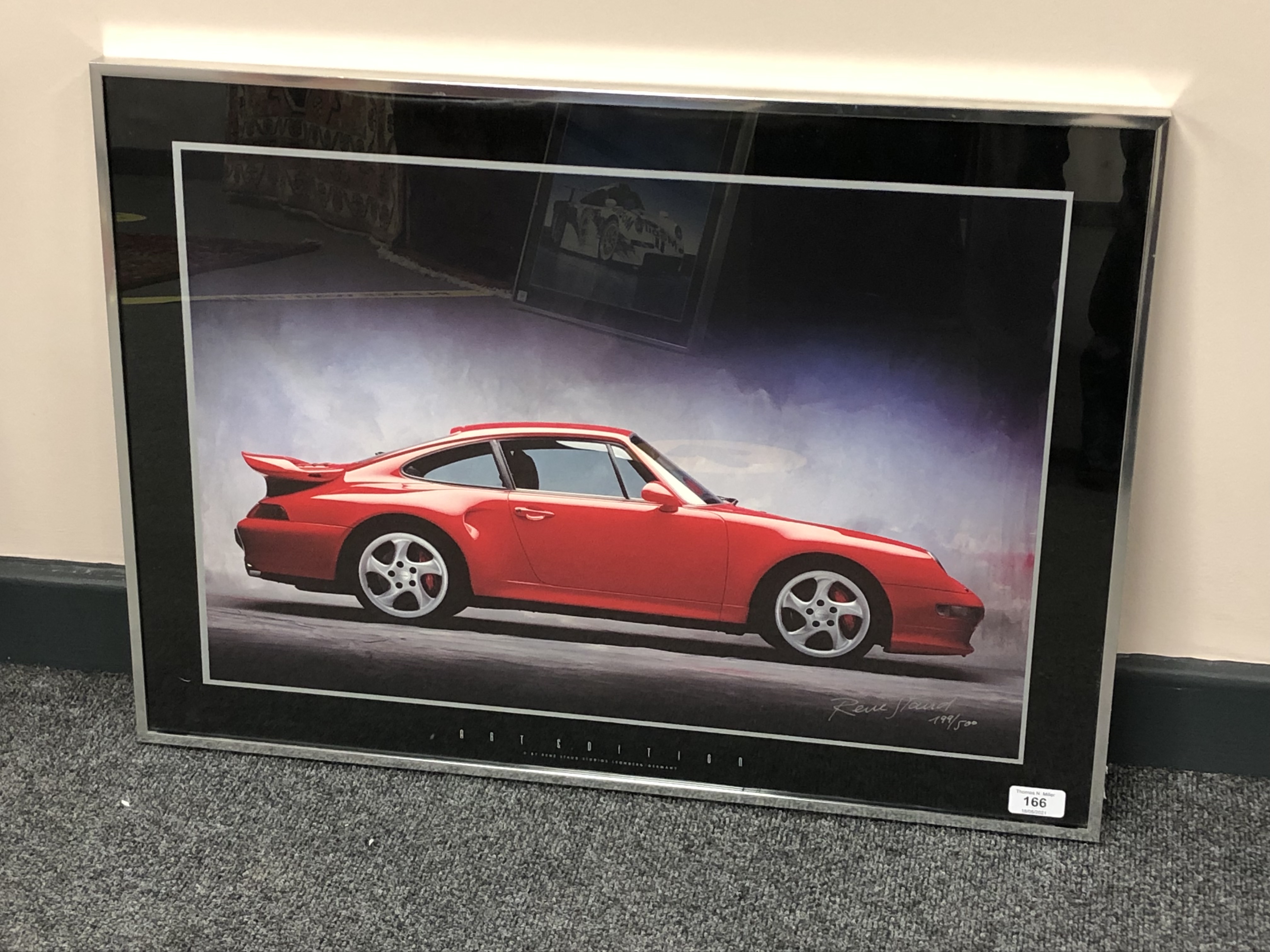 After René Staud, A limited edition Porsche print, signed and numbered 199/500,