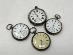 Four antique silver pocket watches (4) CONDITION REPORT: All parts require attention.