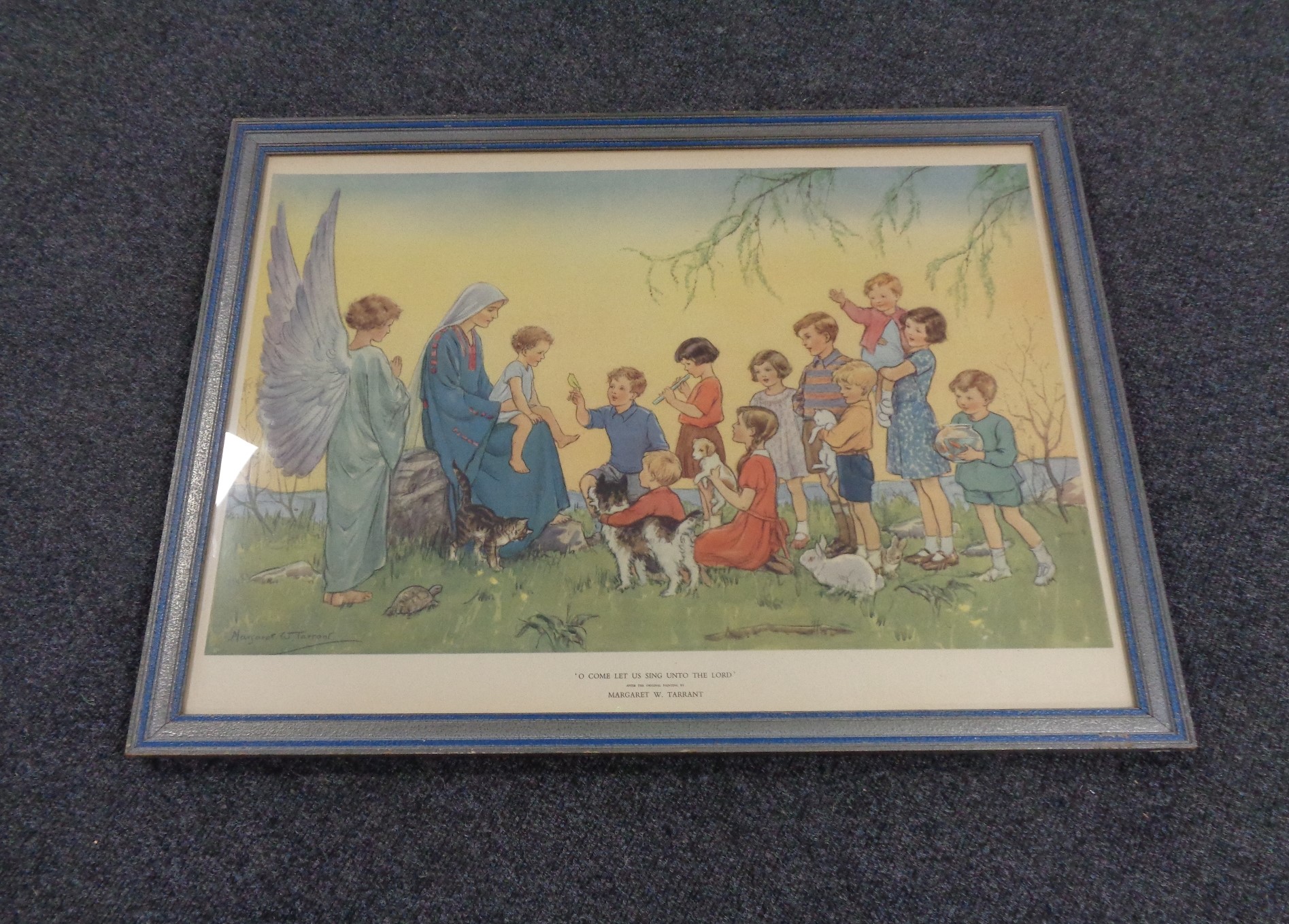A Margaret W. Tarrant colour lithographic print, O Come Let Us Sing Unto The Lord.