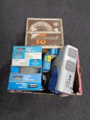 A boxed Prinz Concord projector together with a further box containing Gnome slide magazines and a