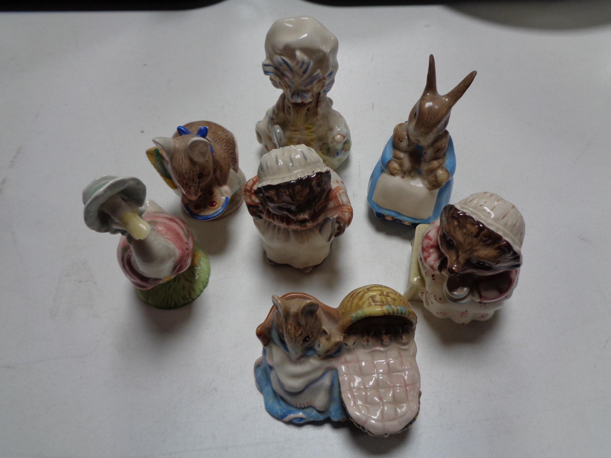 Seven Royal Albert Beatrix Potter figures.