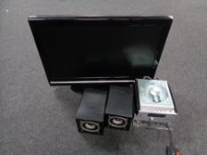 A Grundig 26" LCD TV with remote together with a Hitachi micro hifi with remote