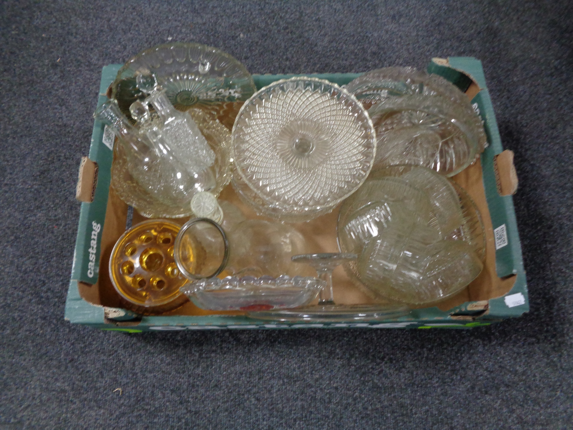 A box containing a large quantity of 20th century glassware.