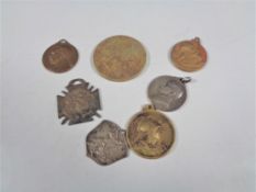 Seven WWI era French medals and a coin