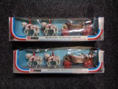 Two boxed Corgi Silver Jubilee 1977 horse drawn carriages