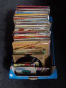 Two boxes containing vinyl LPs and 78s, various.