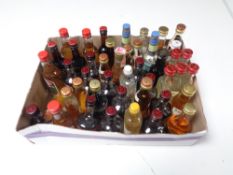 A box containing a quantity of alcohol miniatures.