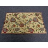 A Kashmiri chain stitch rug 147 x 90 cm