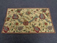 A Kashmiri chain stitch rug 147 x 90 cm