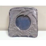 A silver Art Nouveau photo frame