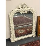 A 19th century painted wall mirror, 82 cm x 100 cm.