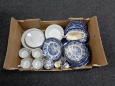 A box containing assorted Royal Worcester tea and dinner china.