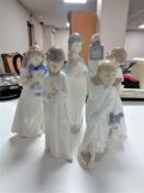 Five Nao figures, Girl with Puppy, Girl with Doll, Girls in Nightdress, etc.