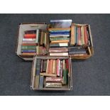 Three boxes of early 20th century and later books to include Alice in Wonderland with colour