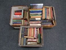 Three boxes of early 20th century and later books to include Alice in Wonderland with colour