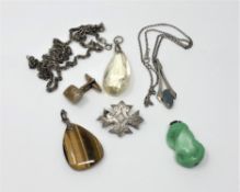 A group of silver jewellery