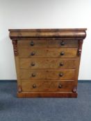 A Victorian mahogany seven drawer Scotch chest.