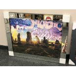 A contemporary picture of Stonehenge with glitter decoration,