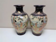 A pair of 20th century Japanese Satsuma vases