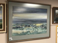 Nicholas Barnham : Burnham Overy Town, watercolour, 76 cm x 55 cm, signed, framed.