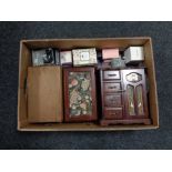 A box containing assorted jewellery boxes and costume jewellery.