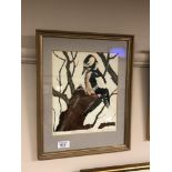 James Williamson-Bell : Great Spotted Woodpecker, limited edition colour print, signed in pencil,