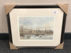 After Tom MacDonald : The Tall Ships, Newcastle, reproduction in colours, signed in pencil,