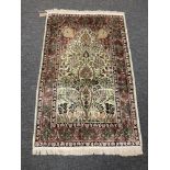 A silk Isfahan rug of Tree of Life design,