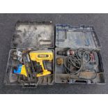 A cased Dewalt nail gun, no battery,