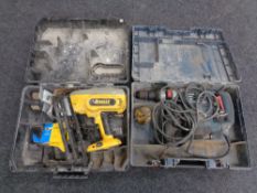 A cased Dewalt nail gun, no battery,