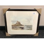 After Tom MacDonald : Lindisfarne Castle, reproduction in colours, signed in pencil, 21 cm by 30 cm,