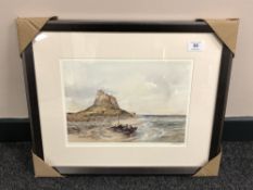 After Tom MacDonald : Lindisfarne Castle, reproduction in colours, signed in pencil, 21 cm by 30 cm,