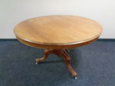 A Victorian mahogany circular pedestal breakfast table.