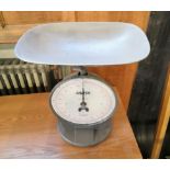 A Salter pan scale, height 46 cm.
