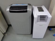 An Electri portable air conditioning unit together with one other.