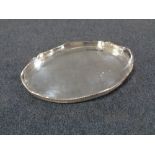 An antique silver plated twin handled gallery tray, width 56 cm.