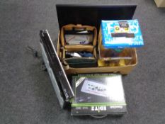 A box of Toshiba DVD recorder, AOC LCD monitor , video camera,